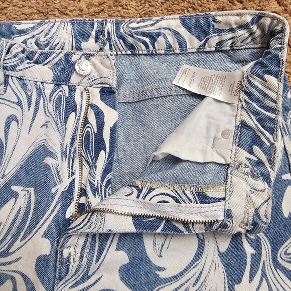 Adika Jeans Womens 30x28 Blue High Rise Straight Cotton Denim Swirl Print - Picture 8 of 9